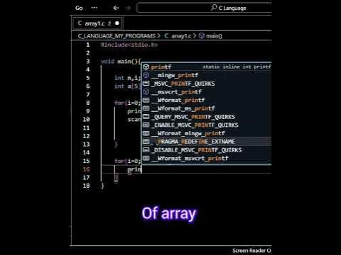 How To Scan And Print Elements Of An Array | Learn C Easily | # ...