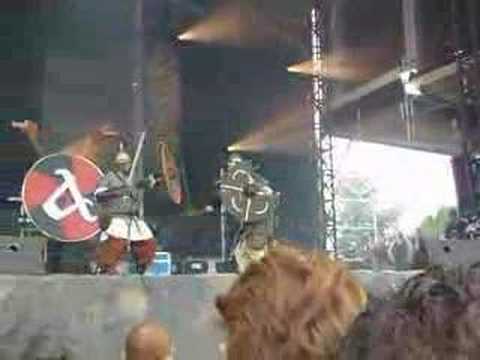 Amon Amarth : Vikings fighting before the show. Hellfest ...