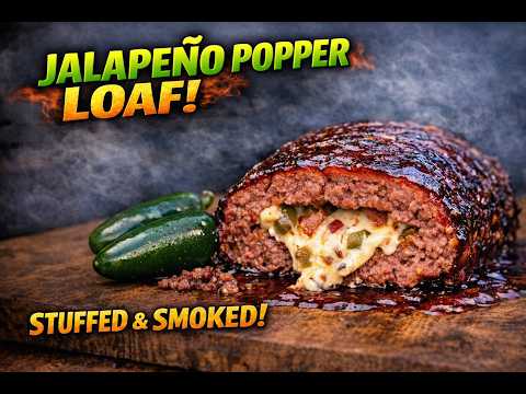 Jalapeño Popper SMOKED MEATLOAF — Stuffed, Cheesy, and Glazed to PERFECTION!
