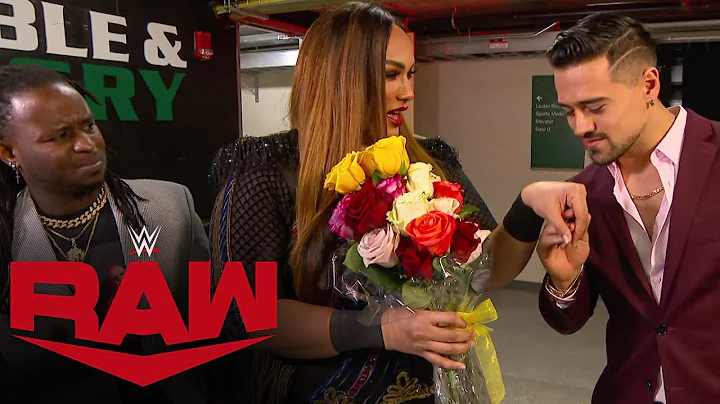 Angel Garza presents flowers to Nia Jax: Raw, Apri...