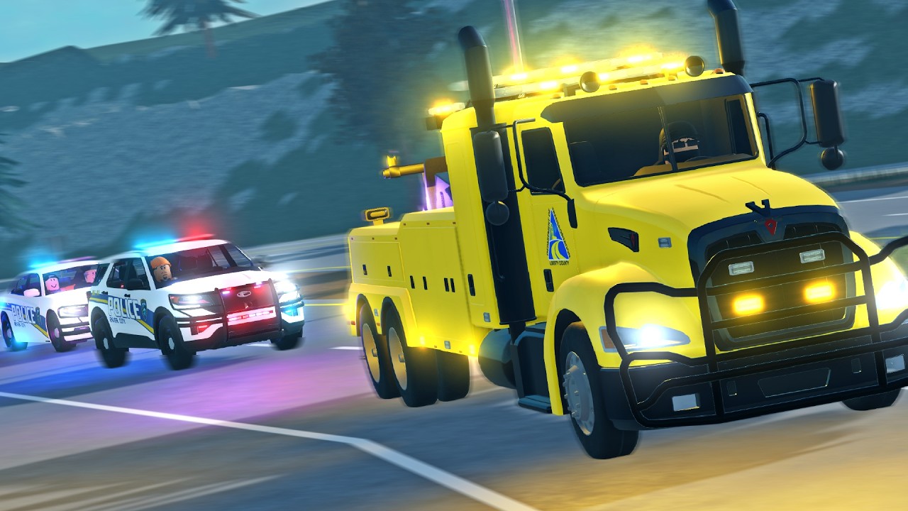 Police Pursuit of STOLEN Heavy Wrecker!