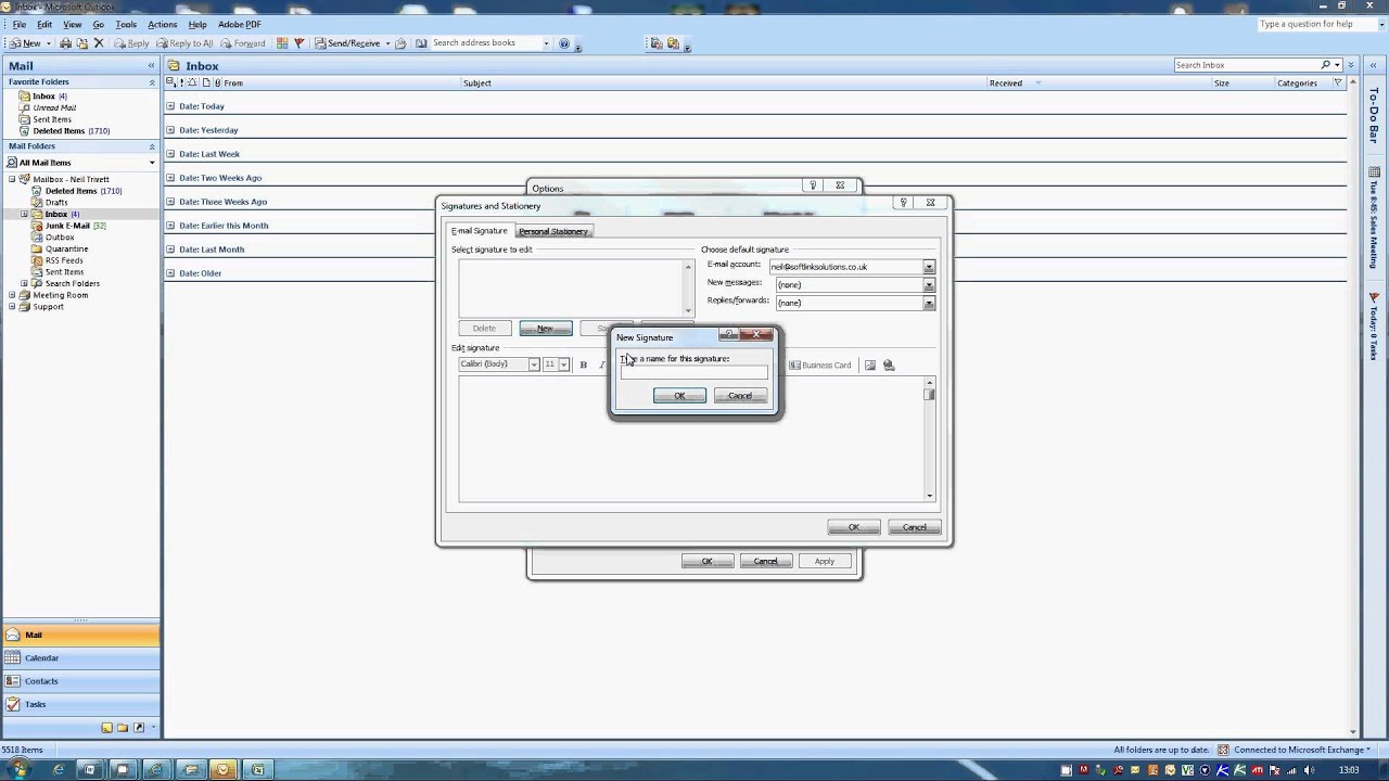 how to create signature in outlook