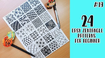 24 Easy Zentangle Patterns for Beginners || 24 Easy Doodle Patterns #19