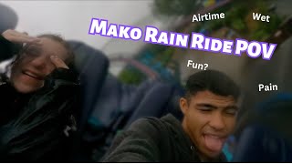 Riding a coaster IN THE RAIN!!!! | Mako on ride POV