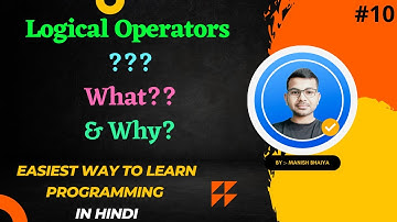Logical Operators in C || Types of Operators || C Programming Language - Series-10th