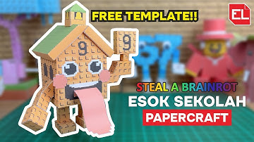 How to Make Esok Sekolah Paper Craft (FREE TEMPLATE) - Steal a Brainrot | Roblox | DIY | Easy