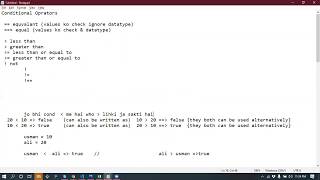 JavaScript IF and Else statement and Conditional operators part 2 Lecture 2 (14/05/2020)
