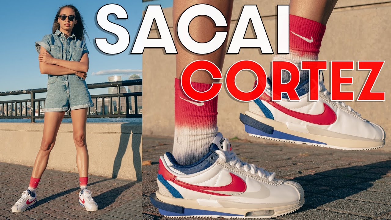 SACAI DOES IT AGAIN! Sacai x Nike Cortez 4.0 University Red On Foot Review and How to Style