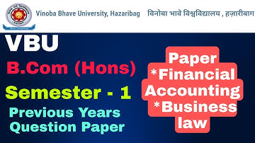 VBU B.Com semester 1 Previous Years Question Paper | Sk_Edutorial