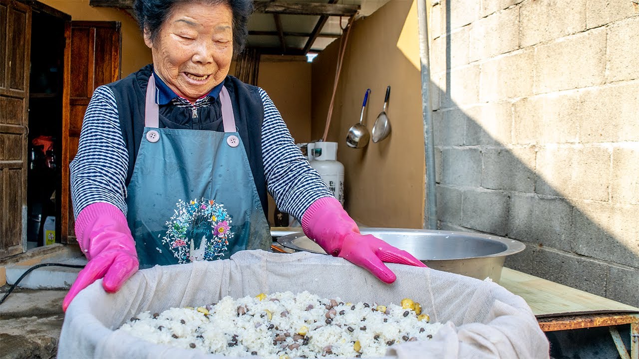 정월대보름에 집에서 찰밥 10kg 찌는 할머니 | 시골할매