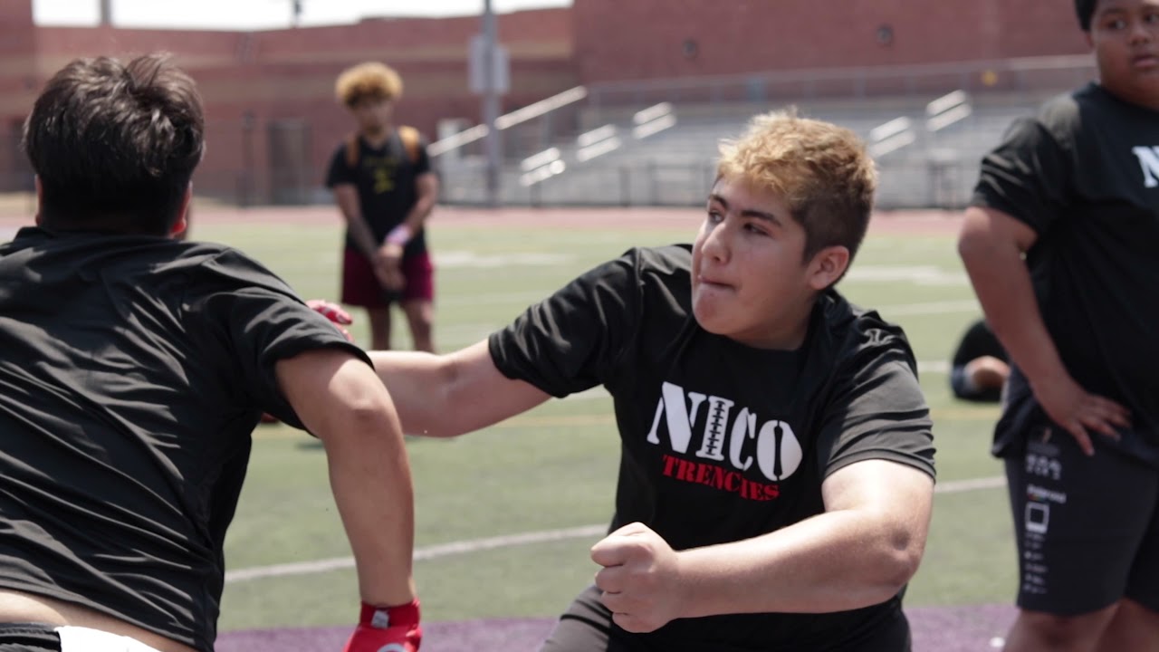 Youth Football Linemen Camp D Line Drills Offensive Line