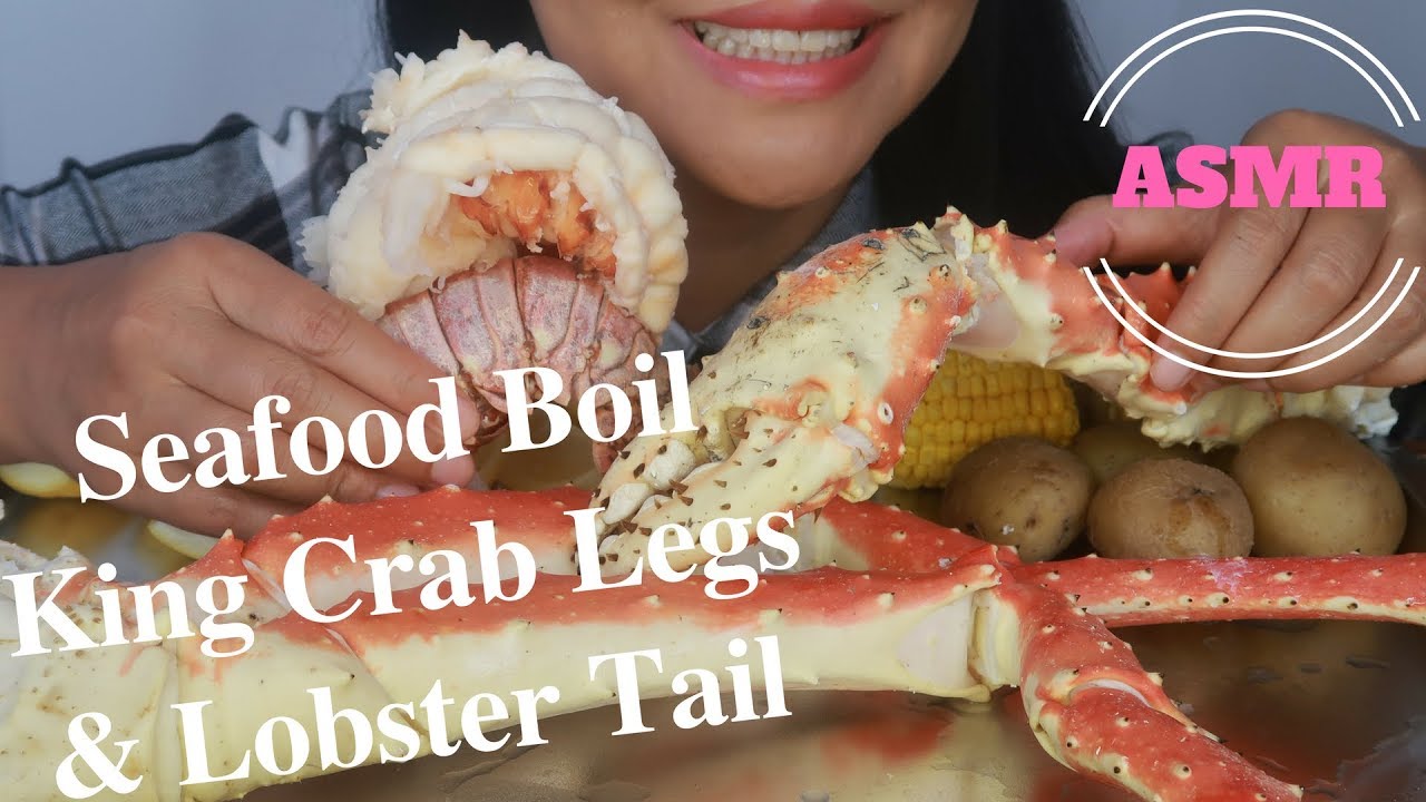 ASMR -  Leg Day #9 King Crab Legs & Lobster Tail With Bloves Sauce (No Talking)