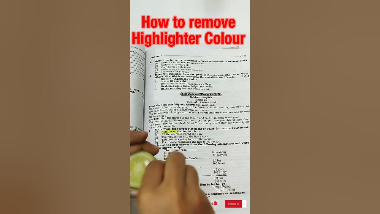 How to remove highlighter colour i remove highlighter colour with lemon