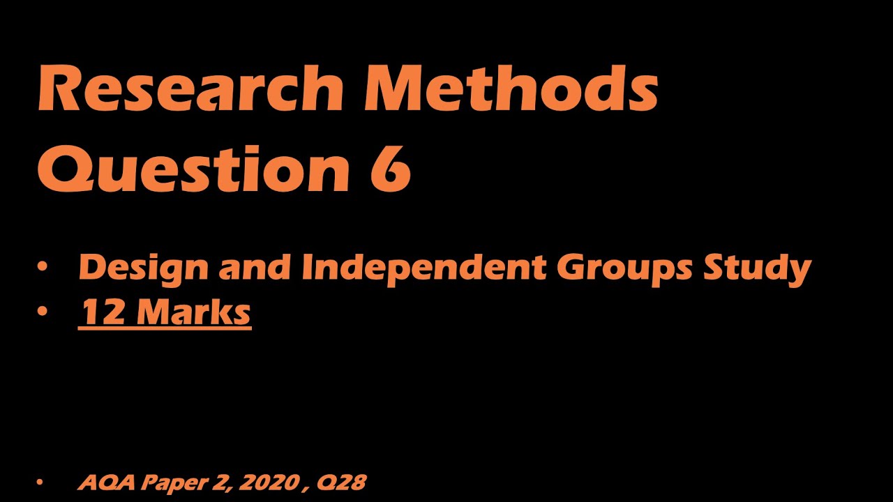 an independent groups research design