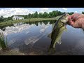In God fishing caught a Largemouth Alabama Bass private pond in Oneonta Alabama
