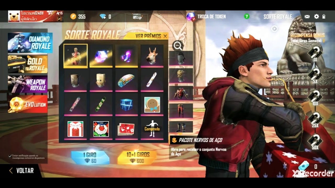 Free fire skin diamante Royale - YouTube