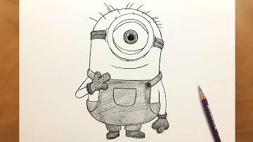 Drawing Minions Step by Step || Easy Pencil Sketch Tutorial || Cartoon Character Art