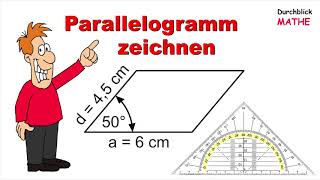 Parallelogramm mit dem Geodreieck konstruieren