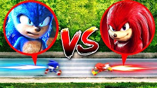 DRONE CATCHES SONIC \& KNUCKLES IN REAL LIFE!! (THEY FOUGHT)