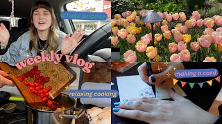 a huge surprise, garden high tea, cooking, & card making