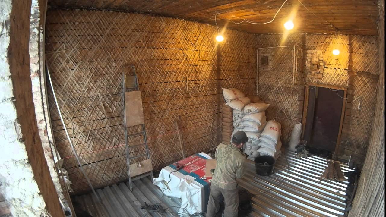 Старый фонд 24 кв.м. Стяжка за 4 дня. январь 2016 - YouTube