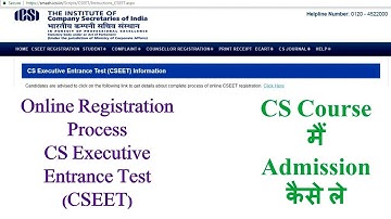 CSEET Online Admission Procedure- ICSI