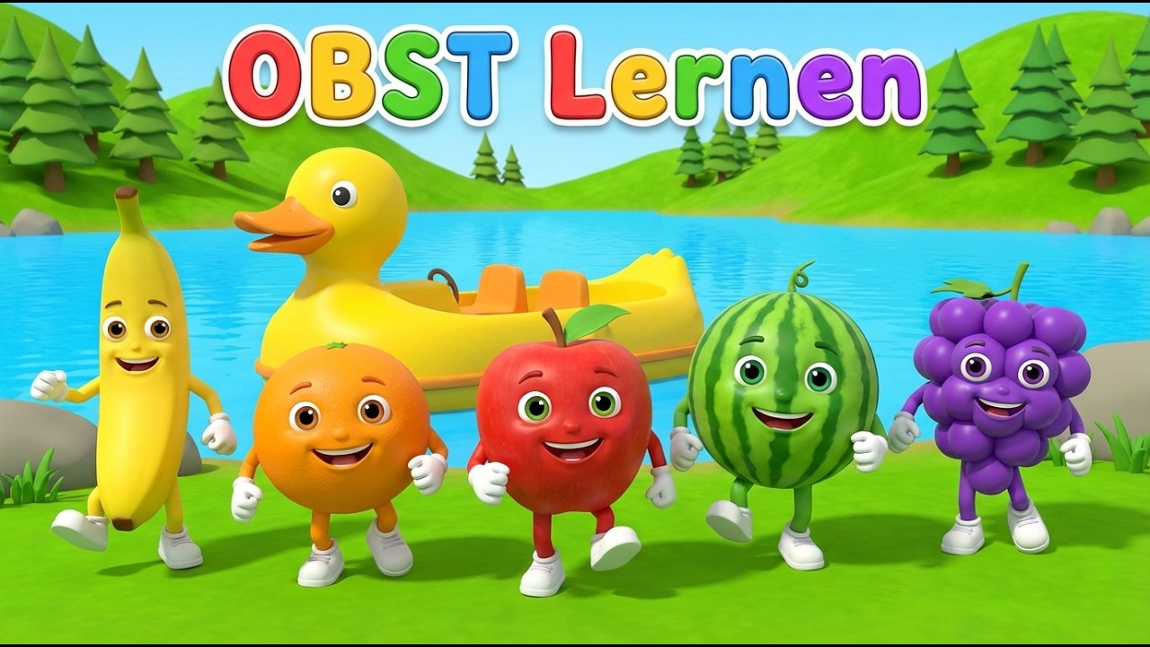 Neue Kinderlieder 2026: Obst und Farben lernen für Kleinkinder - Deutsch für Anfänger! 🥭🍇