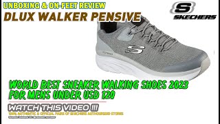 Unboxing & review on feet SKECHERS D'LUX WALKER PENSIVE SLIP-ON SNEAKERS WALKING SHOES (100% ASLI)