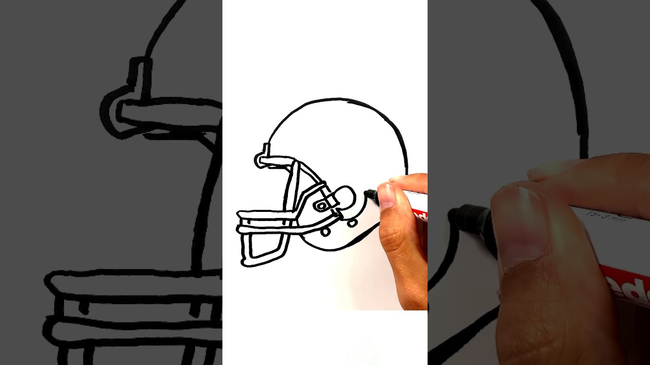 Football Helmet Drawing in 60 Seconds 