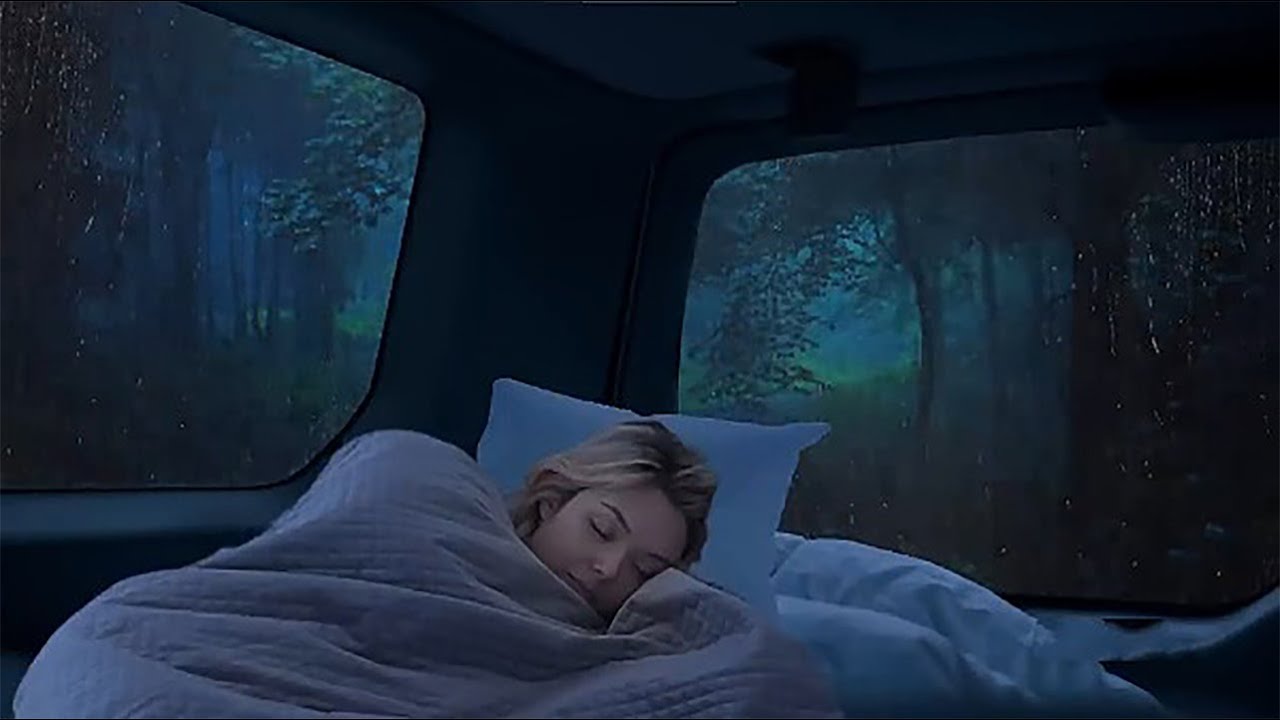 Heavy Rain on Car Window Rain and Thunder Insomnia White Noise