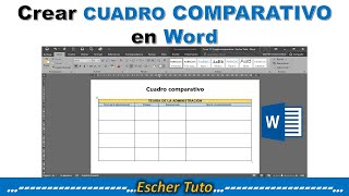 Cómo crear CUADRO COMPARATIVO-DESCRIPTIVO en Word | FÁCIL