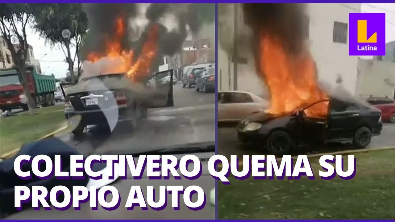 Colectivero quema su automóvil durante intervención de la ATU