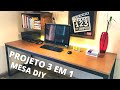 DIY BARATO DE FAZER, MESA INDUSTRIAL DE ESCRITÓRIO, MESA DE JANTAR OU BANCADA DE TRABALHO DIY.