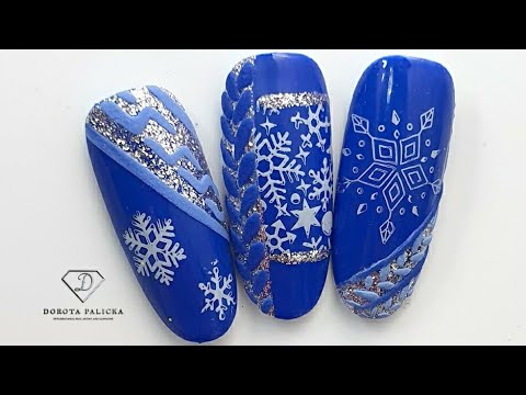 Winter nail art for beginners. Quick and Easy Christmas nail art. - YouTube