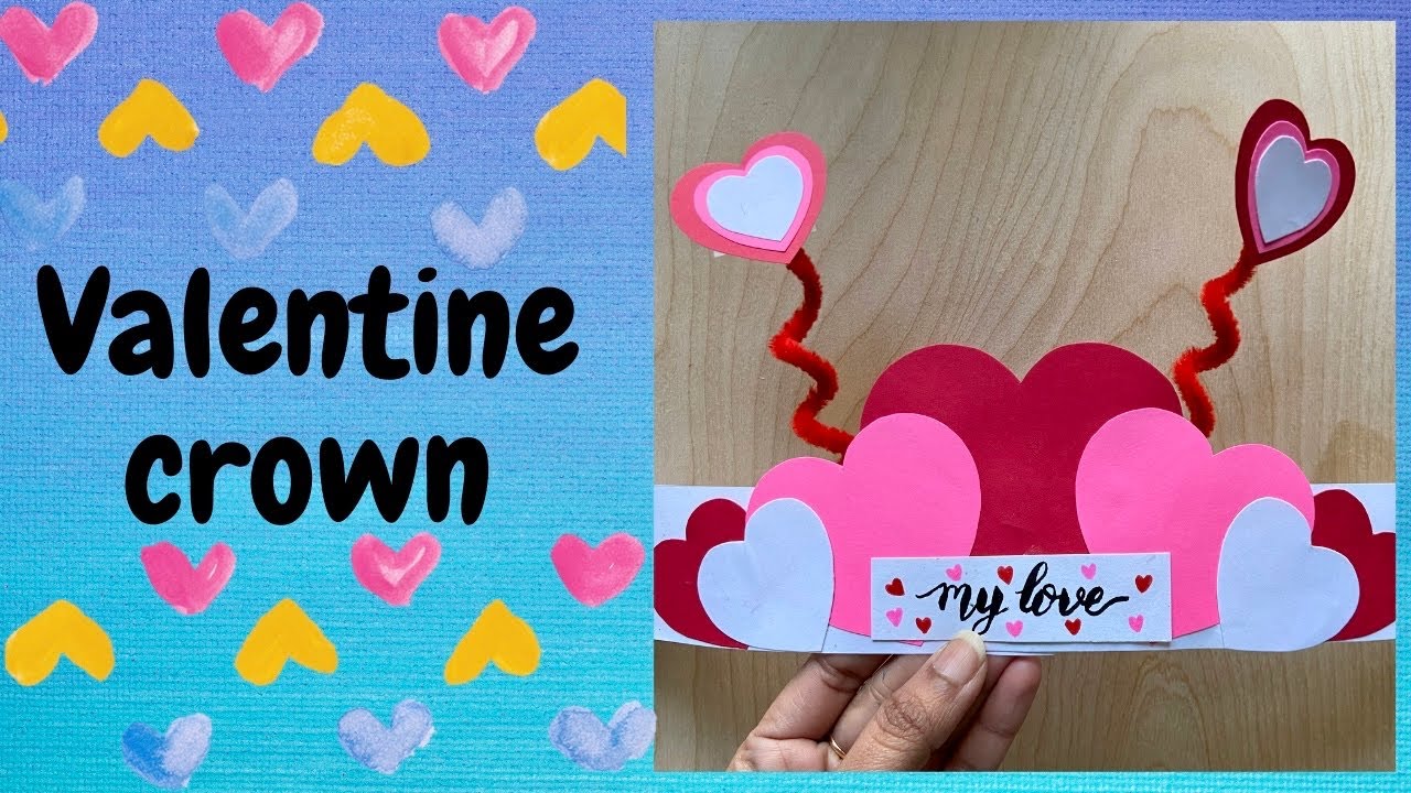 Happy Valentine's Day Paper Crown Printable Coloring Craft