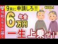 【知らないと大損!】65歳から一生6万円が年金に上乗せ!生涯合計100万円もらえる!年金生活者支援給付金について徹底解説