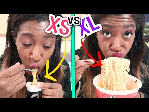 미니어쳐 컵라면 vs 큰 컵라면! ♨️🍜♨️ Tiny Ramen vs Large Ramen!