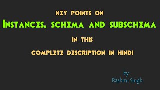 Instances, Schema, and Subschema in DBMS
