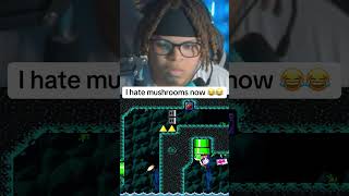 Bro got scared of a mushroom 😂😂 #mario #romhack #shorts