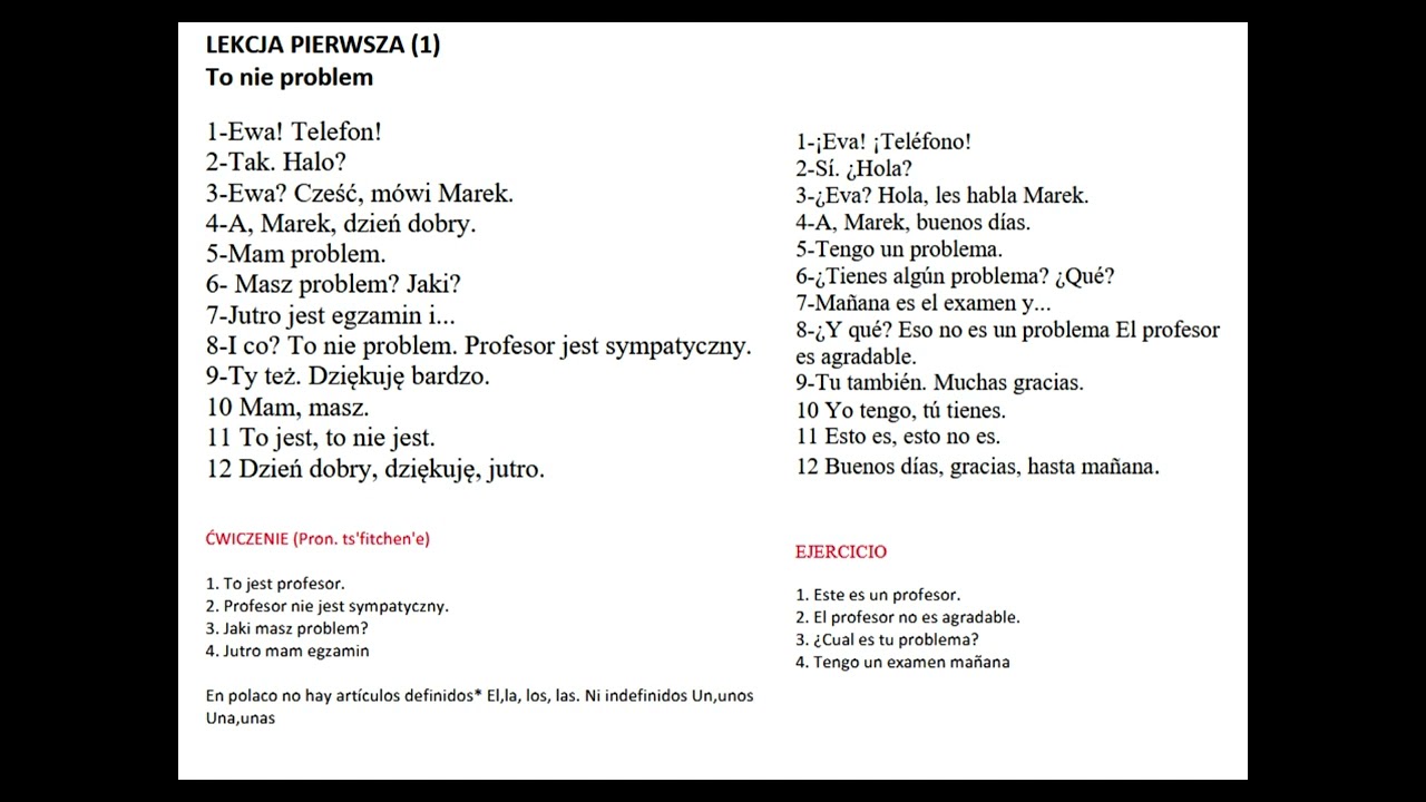 Aula numero 1 POLACO PARA LATINOS