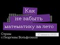 Как не забыть математику за лето | Стрим с Георгием Вольфсоном