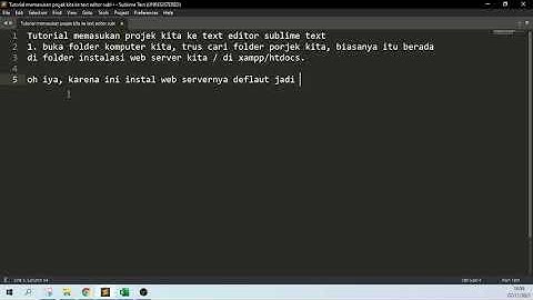 01 cara memasukan folder projek dari htdocs ke Sublime Text | Tutorial CRUD PHP MYSQL