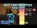 Create a Arcane Odyssey Fighting Styles Tier List - TierMaker