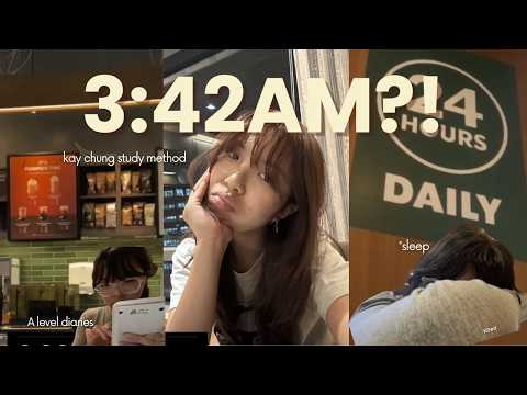 romanticising a late night study session ☕️ (all nighter study vlog, sg a level edition)
