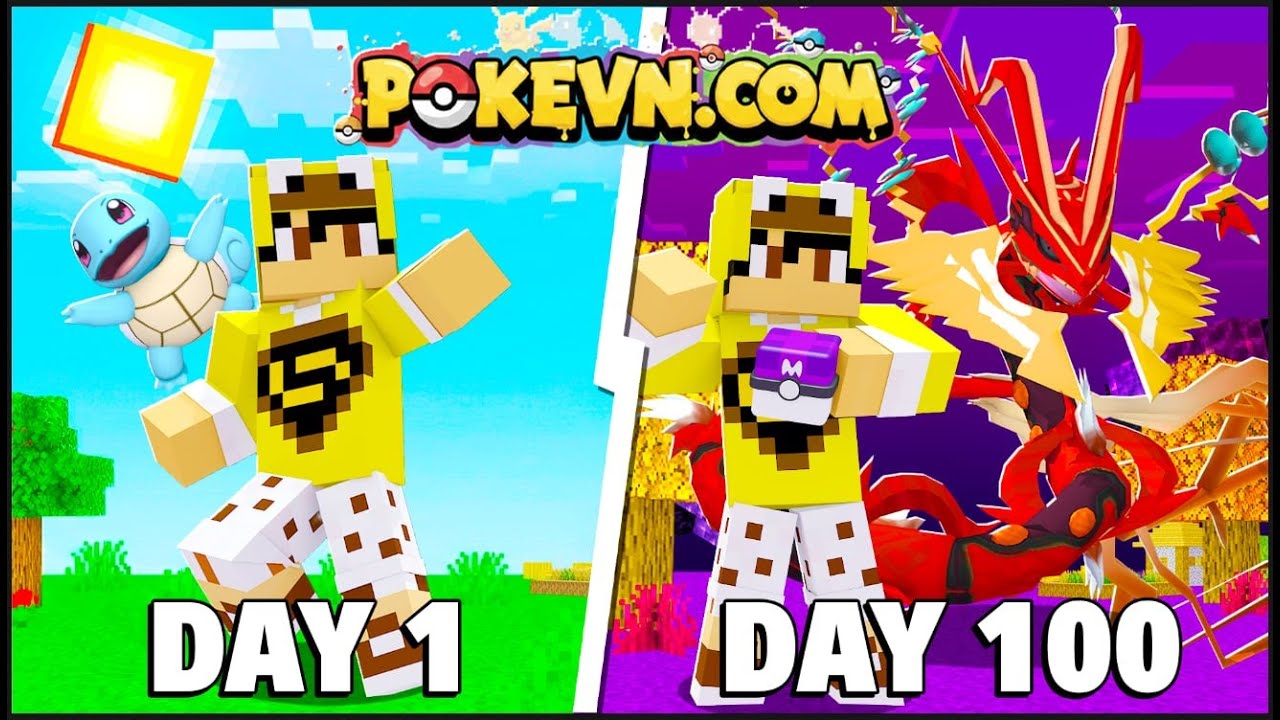 TÓM TẮT 100 NGÀY TRONG MINIECRAFT PIXELMON THẦN THÚ NGUYÊN THỦY !