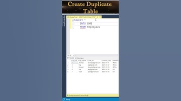 How to clone or duplicate a table in SQL Server #shorts  #SQLServer #SQLTutorial  #SQLTip #SQLTricks