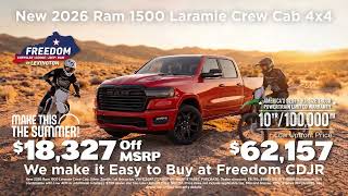 Truck Yeah Massive Savings on the New Ram 1500 10-Year Warranty at Freedom CDJR of Lexington