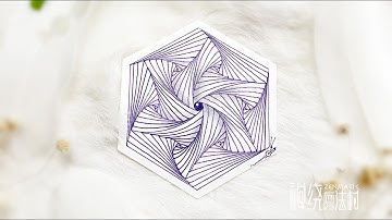 Zentangle Pattern 禪繞畫圖樣Paradox 悖論 #6 Spiral Drawing Line art 禅绕画 （N.1415）