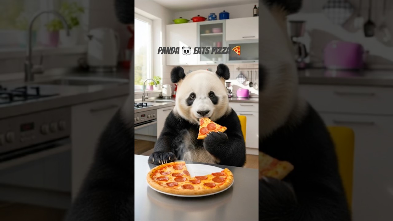 Когда видишь панду 🐼, которая ест твою пиццу 🍕 🤔😂 Подпишись и поставь лайк 👍 