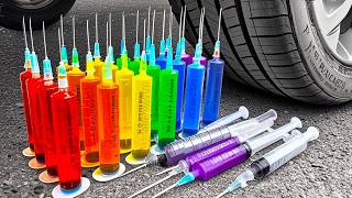 Crushing Experiments Video! &Car vs Crunchy Color Giant Sodas Balloons Bottles & Soft Things By Car screenshot 4